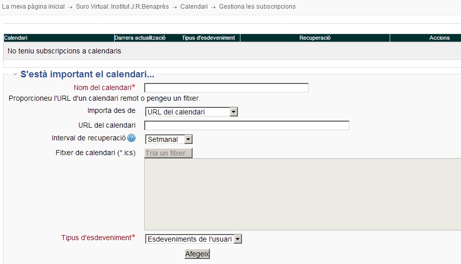 gestiona subscripcions
