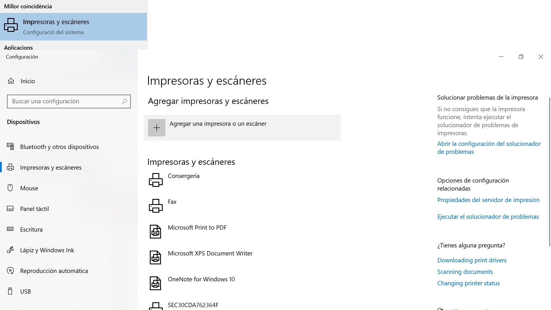Agregar una impresora